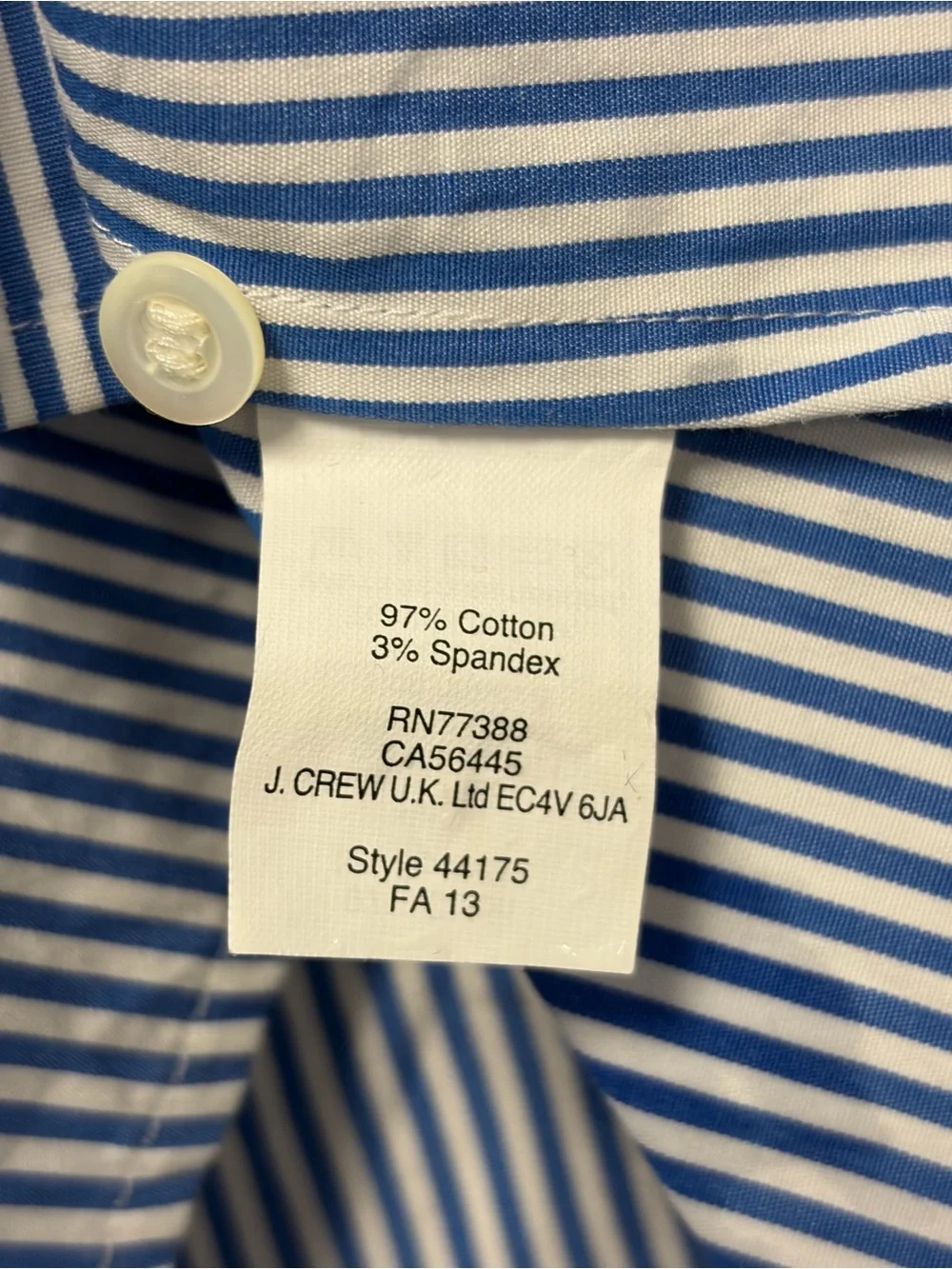 J.Crew Long-Sleeve Button-Up Stretch Perfect Preppy Stripped Blouse Size M